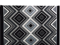 Black/Off-White/Cadet Gray/Multi Polyester/Lycra Double Border Large Geometric Diamond Print ITY Knit 58W