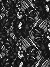 Black 100% Polyester Abstract Floral Weave Corded Lace - NY Designer - 48W