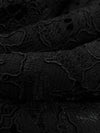 Black 100% Polyester Abstract Floral Weave Corded Lace - NY Designer - 48W