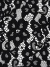 Coal Black 100% Polyester Floral Weave Corded Lace - NY Designer - 50W