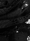 Rich Black 100% Polyester Floral Weave Guipere Lace - NY Designer - 50W