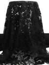Rich Black 100% Polyester Floral Weave Guipere Lace - NY Designer - 50W