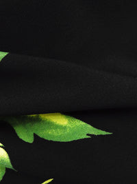 SOLD BY THE PANEL ONLY - Dark Purple/Black/Turquoise/Multi Polyester/Lycra Floral Garland Print ITY Knit 58W