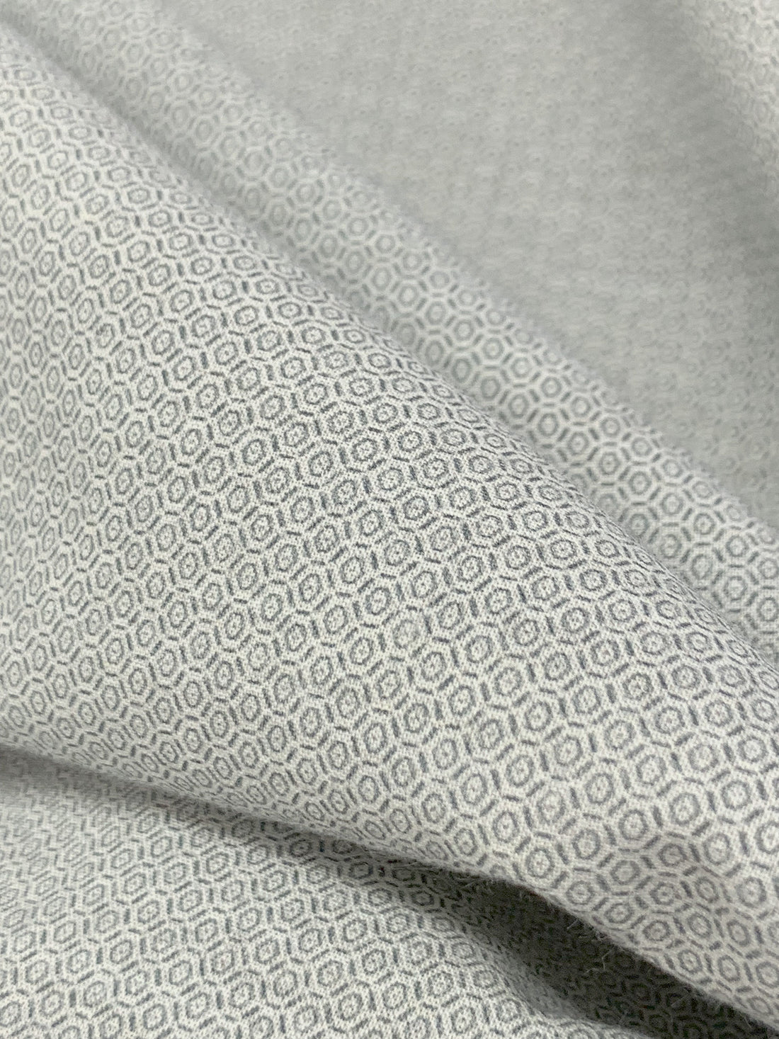Off-White/Gunmetal Gray 100% Cotton Novelty Hexagonal Weave Lawn - NY Designer - 58W