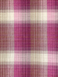 Sugar Plum/Off-White/Amaranth Pink/Garnet 100% Cotton Double-Faced Plaid Gauze - NY Designer - 58W