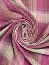 Sugar Plum/Off-White/Amaranth Pink/Garnet 100% Cotton Double-Faced Plaid Gauze - NY Designer - 58W