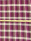 Sugar Plum/Off-White/Amaranth Pink/Garnet 100% Cotton Double-Faced Plaid Gauze - NY Designer - 58W