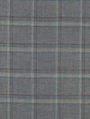 Dusty Oyster Gray/Muted Navy/Barn Red/Multi Polyester/Rayon/Lycra Plaid Weave Stretch Suiting - NY Designer - 56W