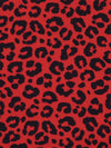 Ruby/Black 100% Polyester Animal Print Bubble Crepe 60W