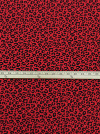 Ruby/Black 100% Polyester Animal Print Bubble Crepe 60W