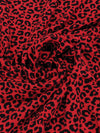 Ruby/Black 100% Polyester Animal Print Bubble Crepe 60W