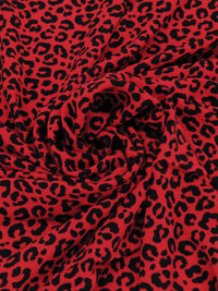 Ruby/Black 100% Polyester Animal Print Bubble Crepe 60W