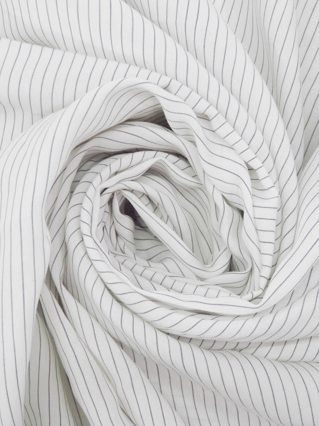 White/Mid Gray 100% Cotton Vertical Stripe Weave Yarn-Dyed Shirting - NY Designer - 56W