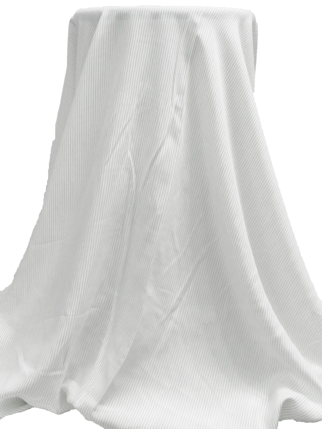 White/Mid Gray 100% Cotton Vertical Stripe Weave Yarn-Dyed Shirting - NY Designer - 56W