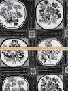 Black/White/Dolphin Gray 100% Cotton Framed Floral Print Poplin Shirting - NY Designer - 57W