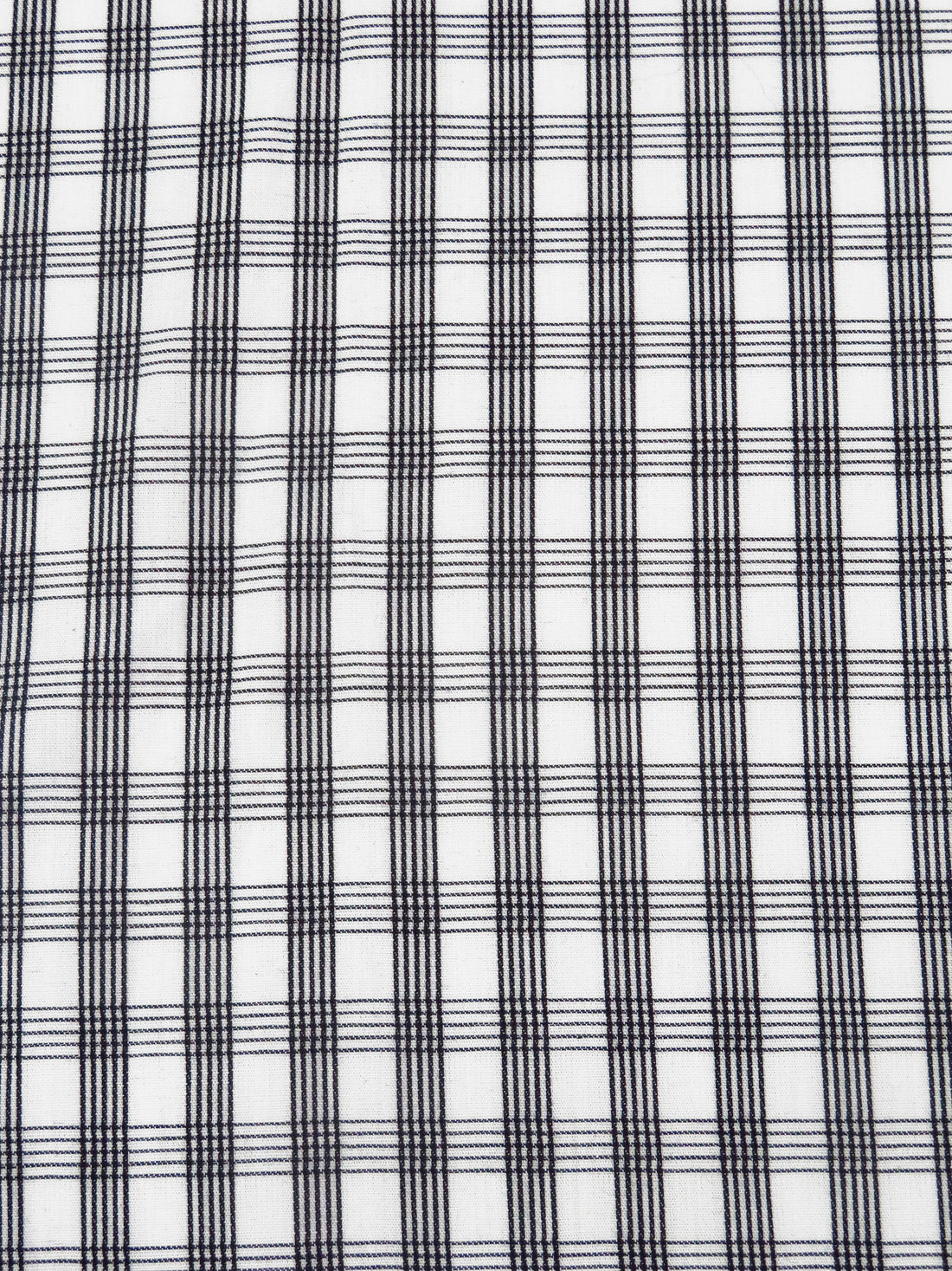 Black/White 100% Cotton Plaid Weave Yarn-Dyed Shirting - NY Designer - 59W