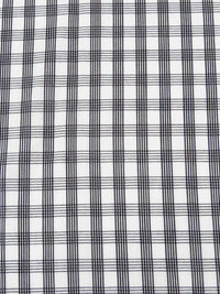 Black/White 100% Cotton Plaid Weave Yarn-Dyed Shirting - NY Designer - 59W
