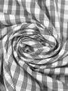 Black/White 100% Cotton Plaid Weave Yarn-Dyed Shirting - NY Designer - 59W