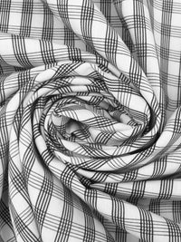 Black/White 100% Cotton Plaid Weave Yarn-Dyed Shirting - NY Designer - 59W