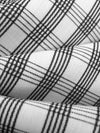 Black/White 100% Cotton Plaid Weave Yarn-Dyed Shirting - NY Designer - 59W