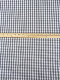 Black/White 100% Cotton Plaid Weave Yarn-Dyed Shirting - NY Designer - 59W