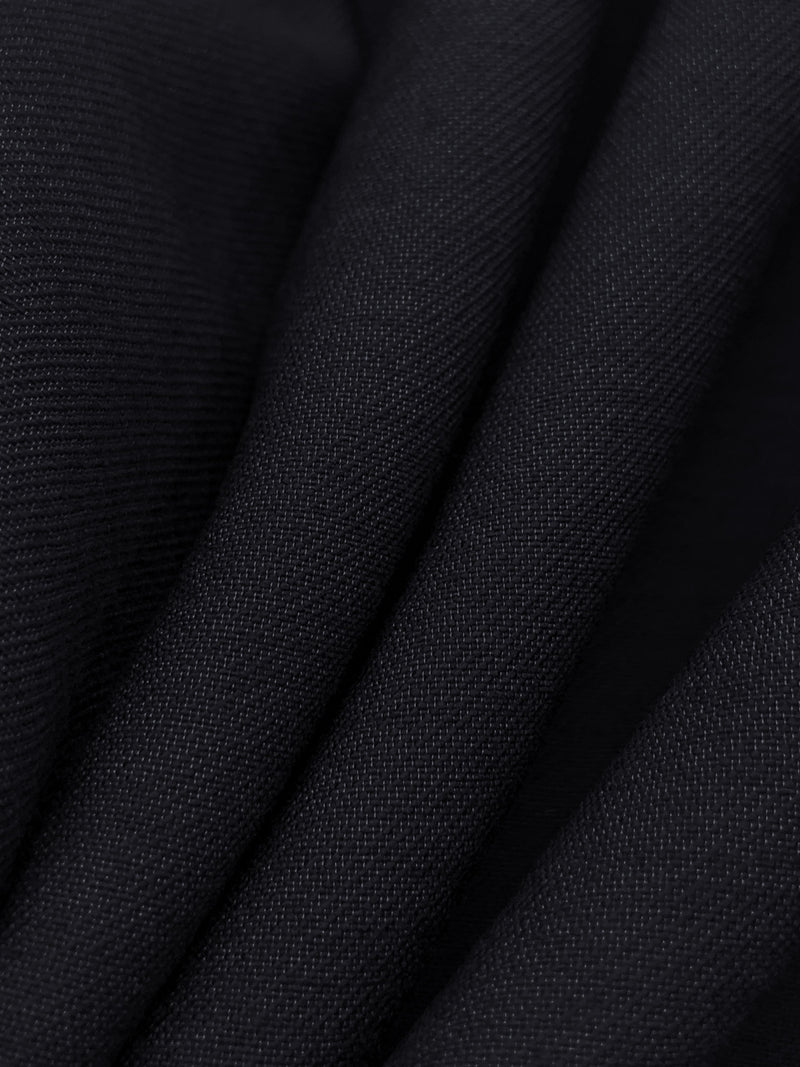 Muted Midnight Navy Rayon/Polyester Twill Suiting - Imported From Italy - The SEI - 56W