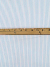 Light Blue/Cornflower/White 100% Cotton Vertical Stripe Weave Yarn-Dyed Shirting - NY Designer - 59W
