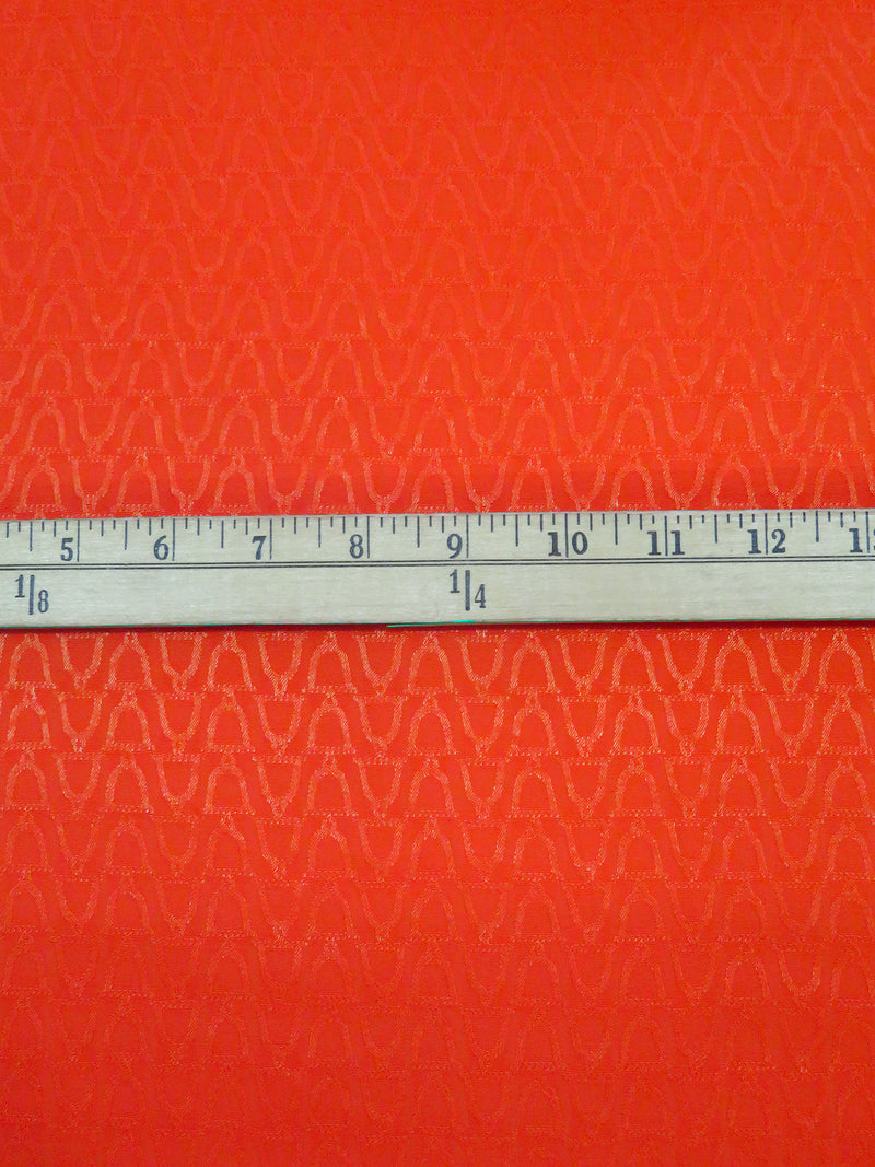 Vermilion Orange 100% Rayon Bells Weave Jacquard Drapey Blouse Weight Woven - NY Designer - 60W
