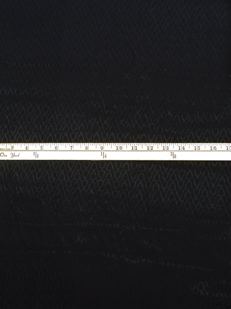 Black 100% Rayon Bells Weave Jacquard Drapey Blouse Weight Woven - NY Designer - 60W