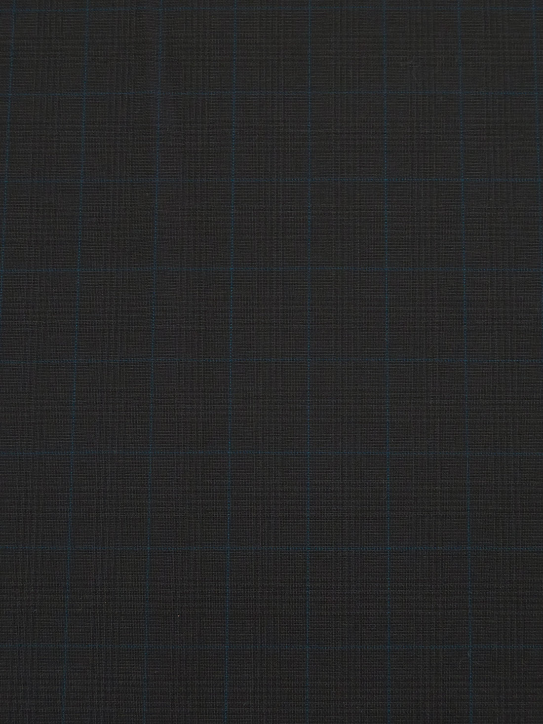 Black/Dark Charcoal Gray/Dark Imperial Blue 100% Worsted Wool Plaid Weave Tropical Weight Suiting - NY Designer - 60W