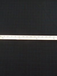 Black/Dark Charcoal Gray/Dark Imperial Blue 100% Worsted Wool Plaid Weave Tropical Weight Suiting - NY Designer - 60W