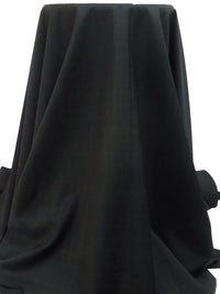Black/Dark Charcoal Gray/Dark Imperial Blue 100% Worsted Wool Plaid Weave Tropical Weight Suiting - NY Designer - 60W