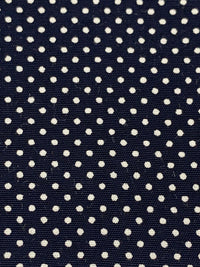 Dark Navy/White 100% Rayon Mini Polka Dot Shirting - NY Designer - 57W