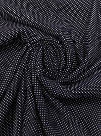 Dark Navy/White 100% Rayon Mini Polka Dot Shirting - NY Designer - 57W