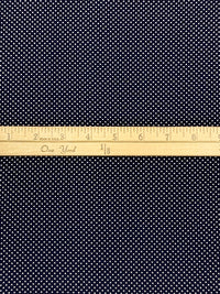 Dark Navy/White 100% Rayon Mini Polka Dot Shirting - NY Designer - 57W