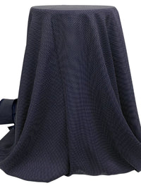 Dark Navy/White 100% Rayon Mini Polka Dot Shirting - NY Designer - 57W