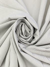 Taupe/White 100% Cotton Vertical Stripe Shirting - NY Designer - 58W
