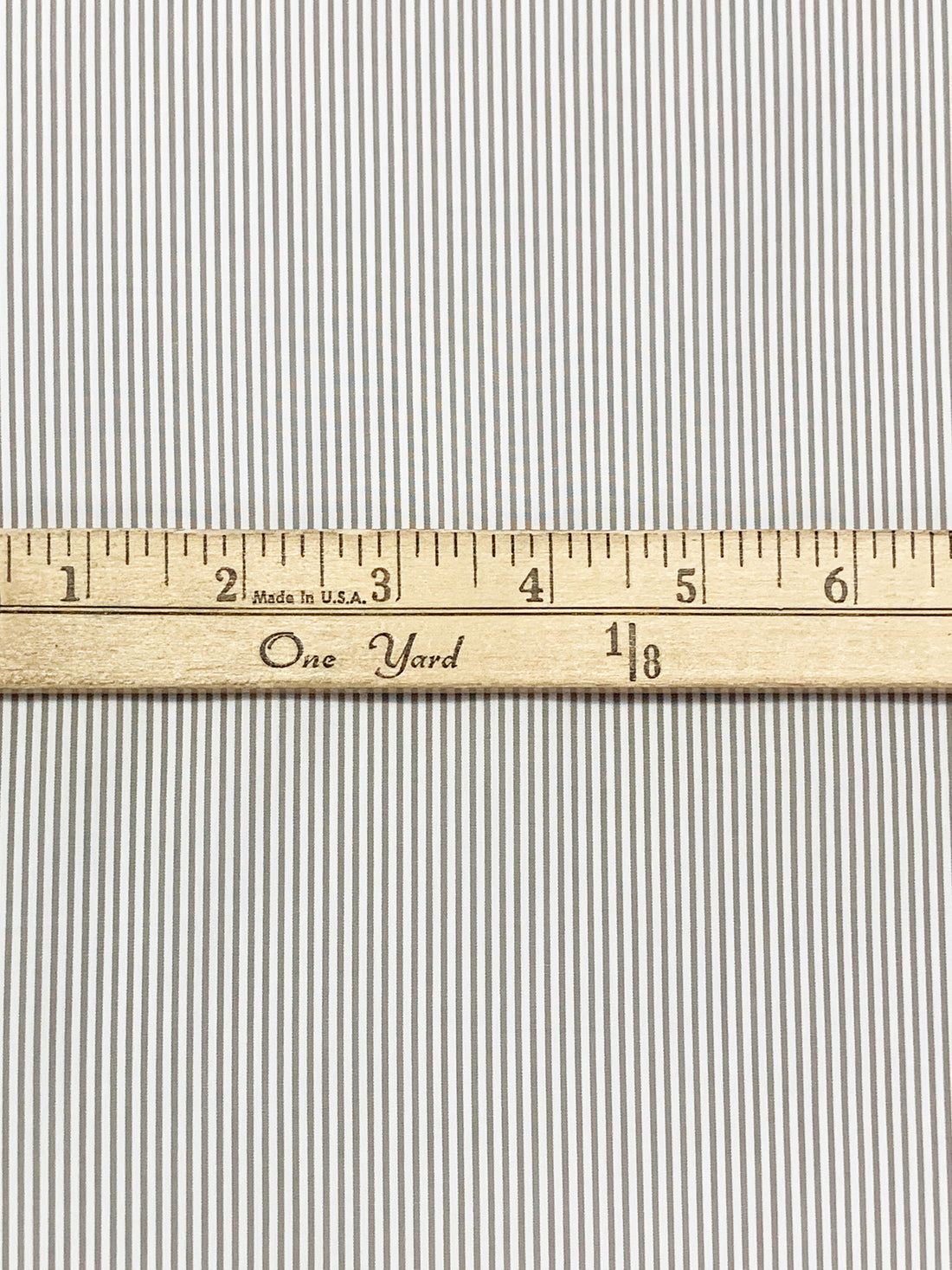 Taupe/White 100% Cotton Vertical Stripe Shirting - NY Designer - 58W