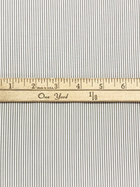 Taupe/White 100% Cotton Vertical Stripe Shirting - NY Designer - 58W