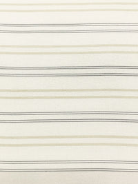 Alabaster/Tan/Cool Gray Silk/Cotton Horizontal Stripe Broadcloth Shirting - NY Designer - 54W
