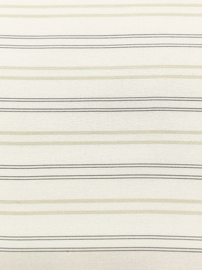 Alabaster/Tan/Cool Gray Silk/Cotton Horizontal Stripe Broadcloth Shirting - NY Designer - 54W