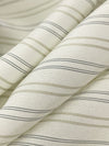 Alabaster/Tan/Cool Gray Silk/Cotton Horizontal Stripe Broadcloth Shirting - NY Designer - 54W