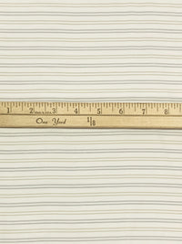 Alabaster/Tan/Cool Gray Silk/Cotton Horizontal Stripe Broadcloth Shirting - NY Designer - 54W