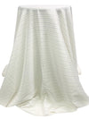 Alabaster/Tan/Cool Gray Silk/Cotton Horizontal Stripe Broadcloth Shirting - NY Designer - 54W