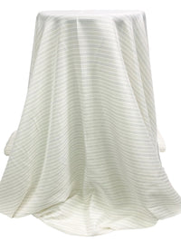 Alabaster/Tan/Cool Gray Silk/Cotton Horizontal Stripe Broadcloth Shirting - NY Designer - 54W