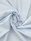 Palest Blue/White 100% Cotton Vertical Stripe Shirting - NY Designer - 58W
