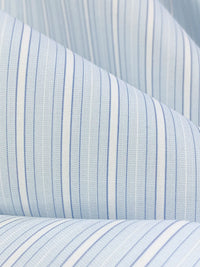 Palest Blue/White 100% Cotton Vertical Stripe Shirting - NY Designer - 58W