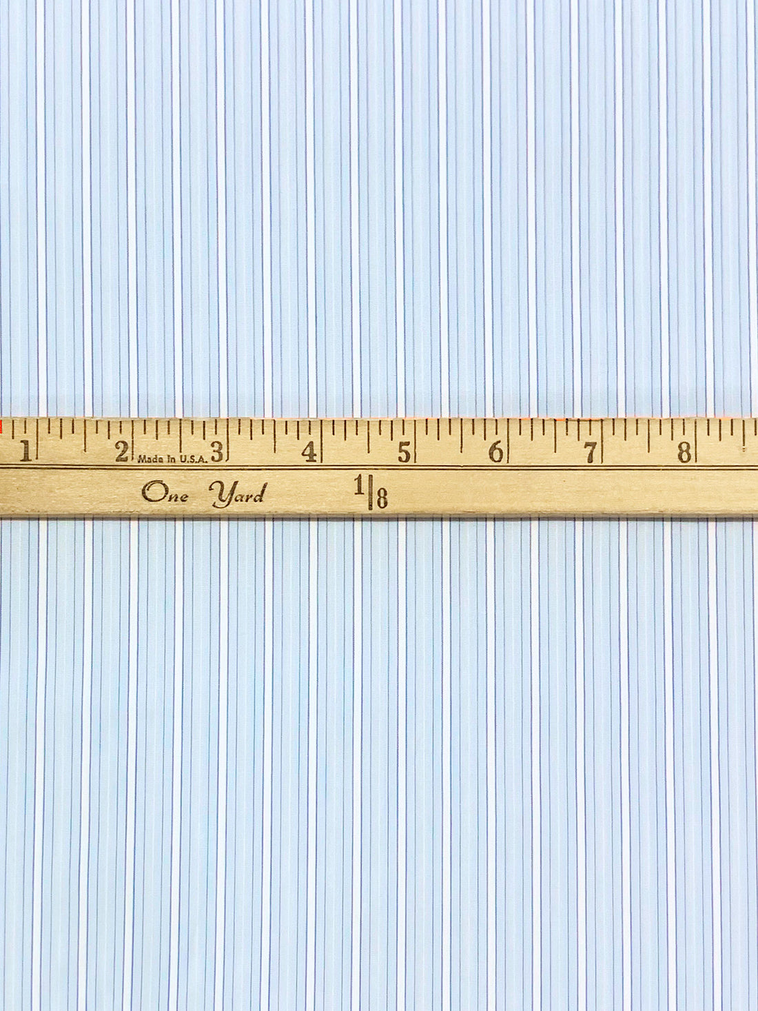 Palest Blue/White 100% Cotton Vertical Stripe Shirting - NY Designer - 58W