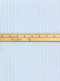 Palest Blue/White 100% Cotton Vertical Stripe Shirting - NY Designer - 58W