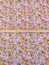 Light Fuchsia Pink/Deep Saffron/Almond/Multi 100% Rayon Flower Garden Print Crepe Challis - NY Designer - 56W